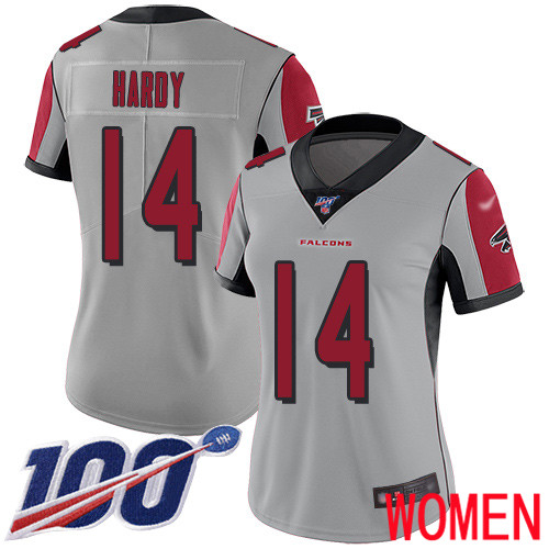 Atlanta Falcons Limited Silver Women Justin Hardy Jersey NFL Football #14 100th Season Inverted Legend->youth nfl jersey->Youth Jersey